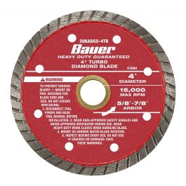 4 in. Turbo Rim Wet or Dry Cut Diamond Saw Blade