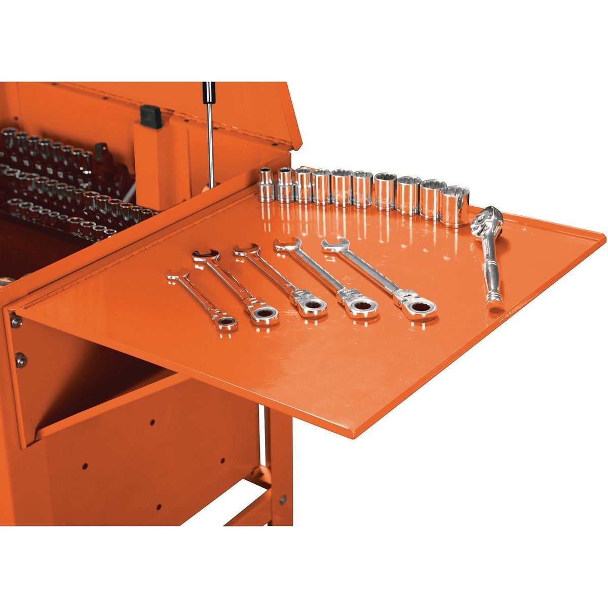 Folding Side Tray for 5 Drawer Tool Cart, Orange