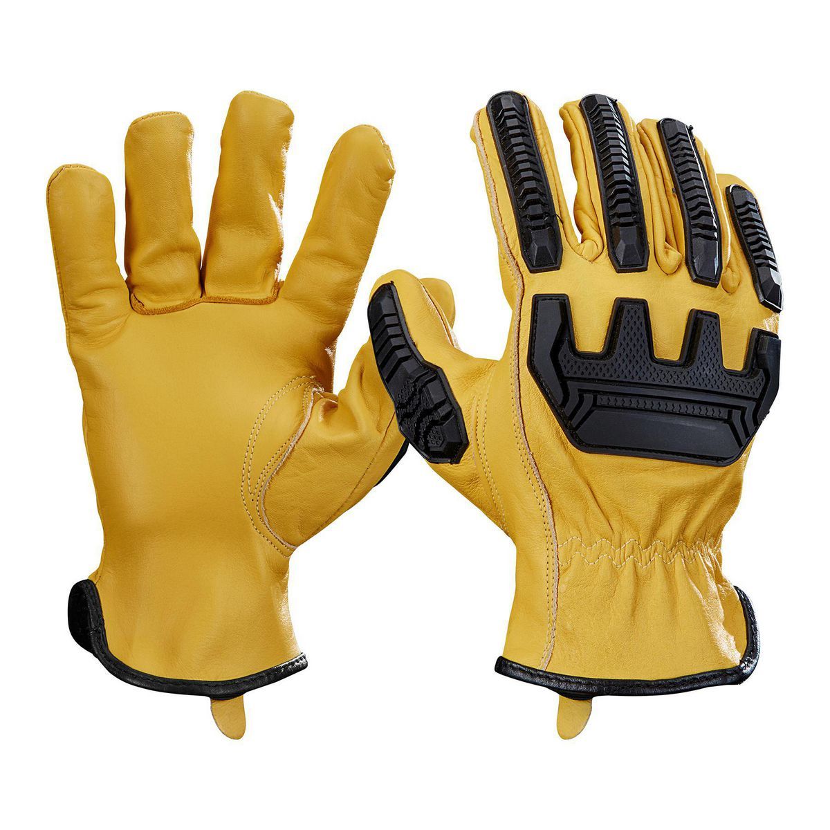 Cowhide Leather Work Gloves with Impact Protection, X-Large