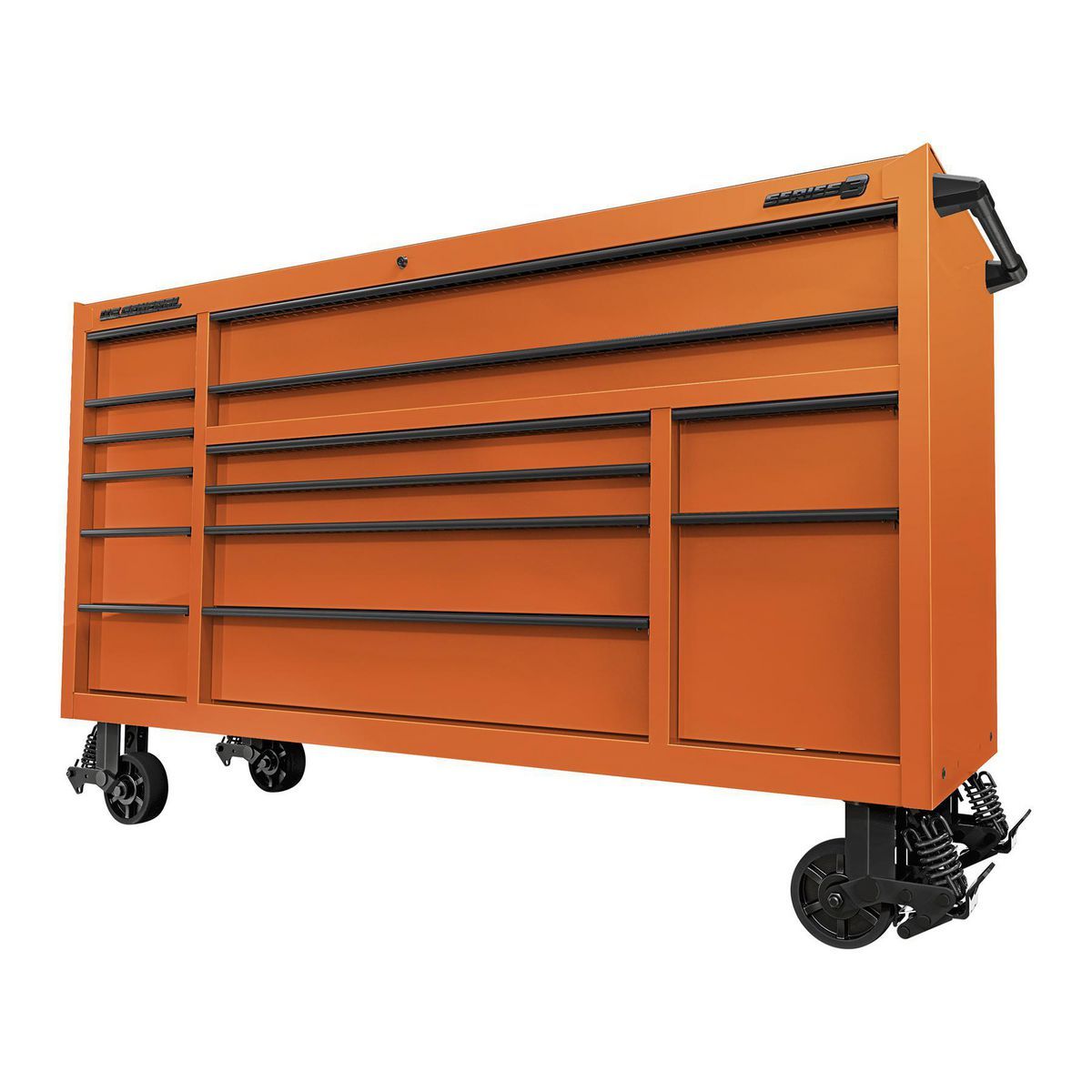 72 in. x 22 in. Triple-Bank Roll Cab, Series 3, Orange