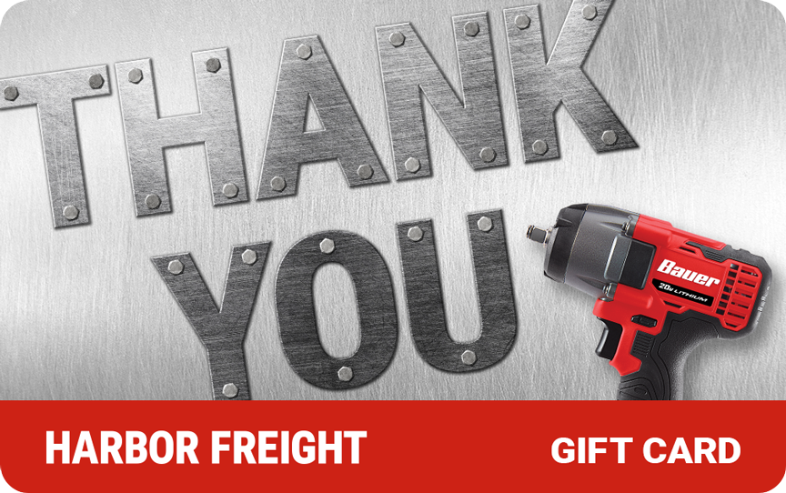 Harbor freight gift shop card